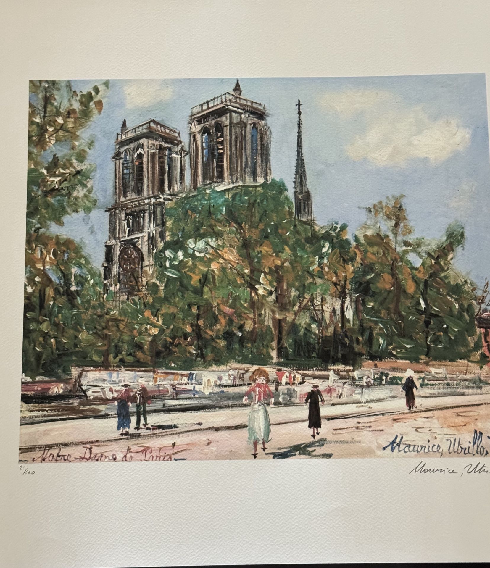 Maurice Utrillo offset lithograph pencil signed hand numbered - Image 2 of 5
