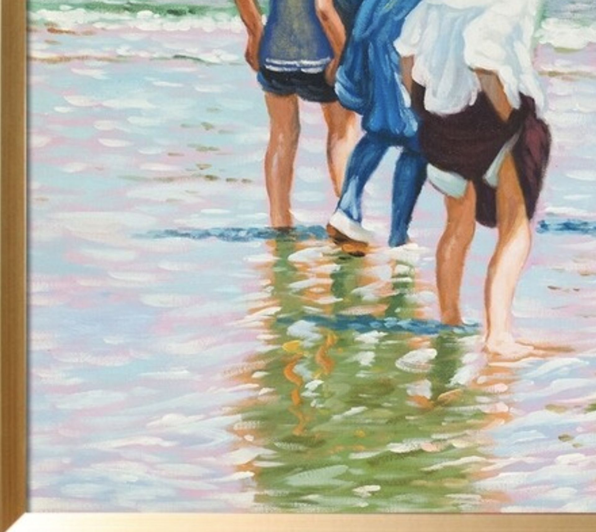 Edward Henry Potthast "Summer Day, Brighton Beach" Oil Painting, After - Bild 5 aus 6