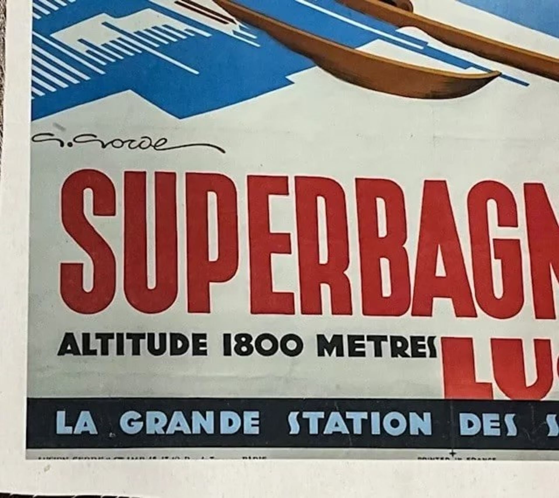 Gaston Gorde Superbagneres Ski Poster - Bild 3 aus 6