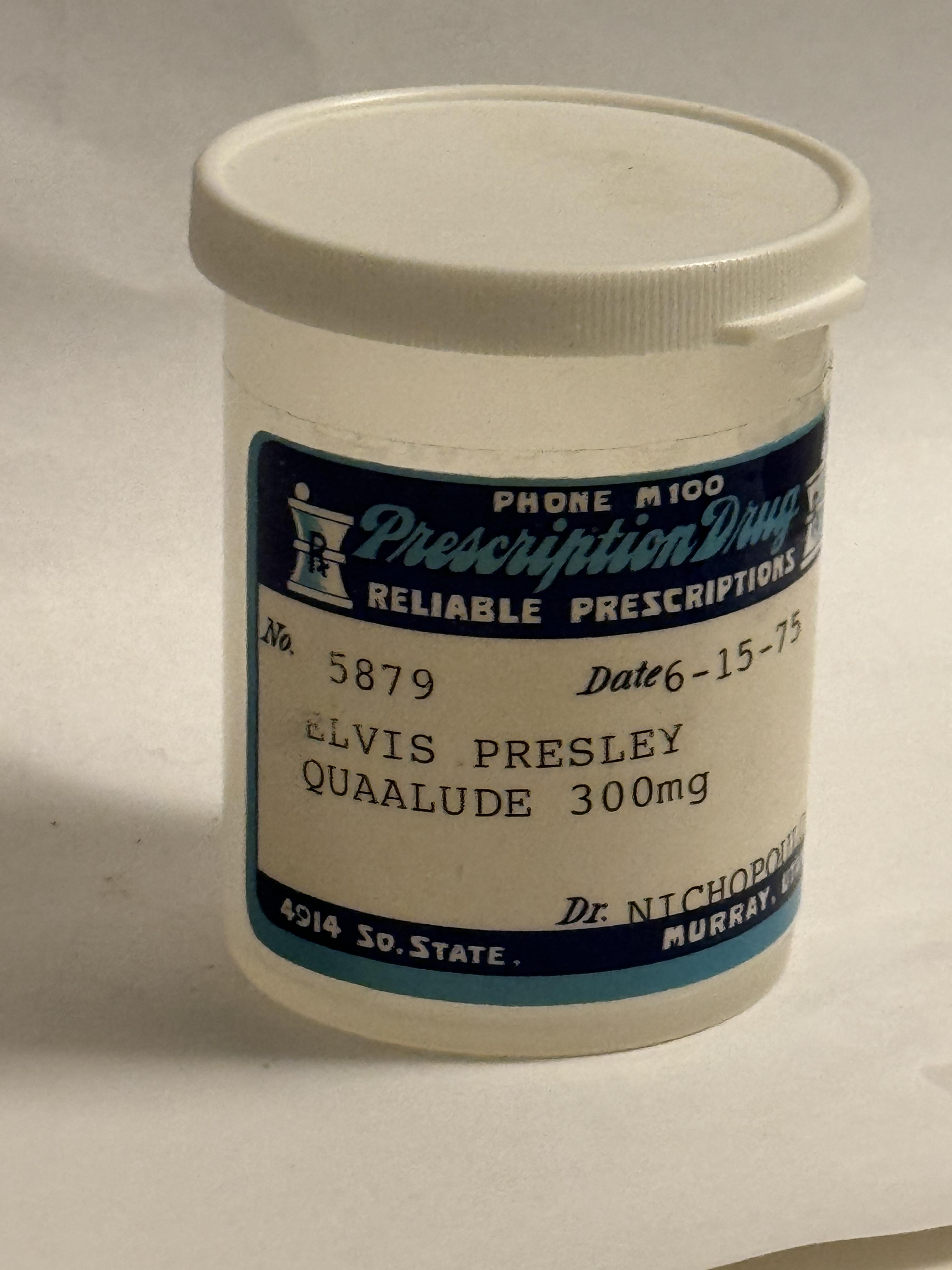 Elvis Presley QUAALUDE prescription bottle - Image 2 of 6