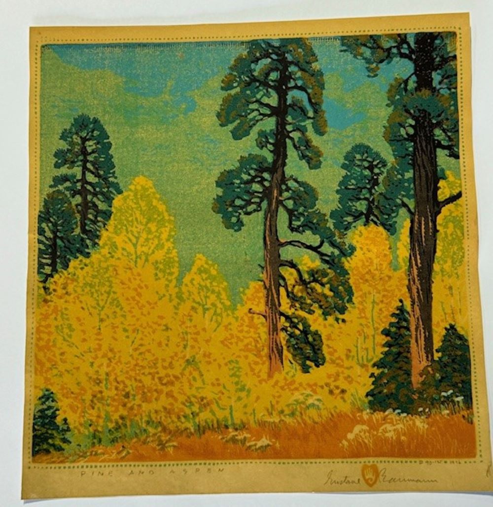 GUSTAVE BAUMANN PINE AND ASPENS PRINT - Image 5 of 7