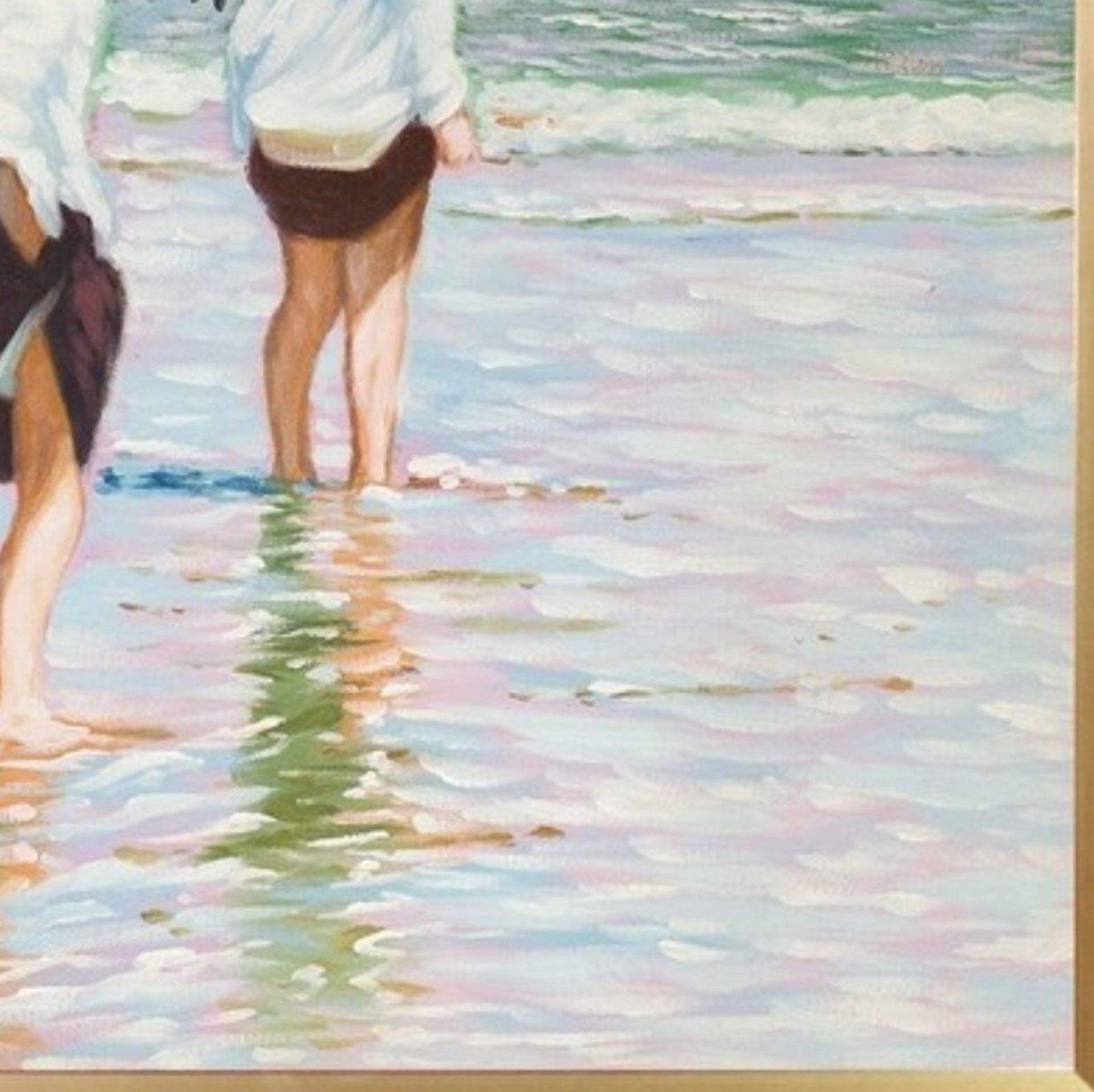 Edward Henry Potthast "Summer Day, Brighton Beach" Oil Painting, After - Bild 6 aus 6