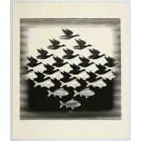 M.C. Escher "Sky and Water I" Etching