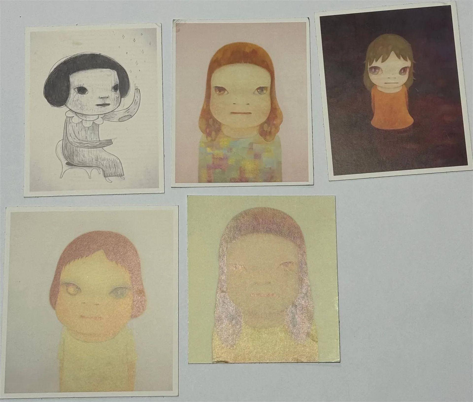 Yoshitomo Nara grouping of 5 Offset Lithograph prints