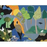 Romare Bearden "Recollection Pond, 1976" Offset Lithograph