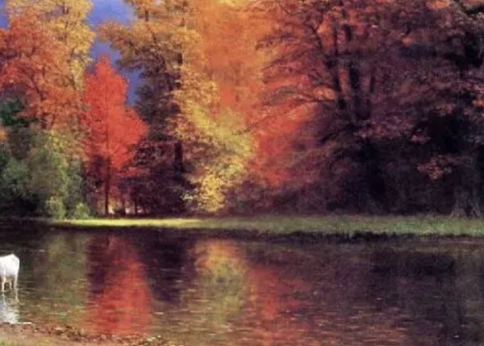 Albert Bierstadt "On the Saco" Oil Painting, After - Image 5 of 5