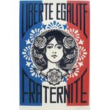 Shepard Fairey "Liberte Egalite Fraternite" Signed Offset Lithograph