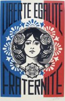 Shepard Fairey "Liberte Egalite Fraternite" Signed Offset Lithograph