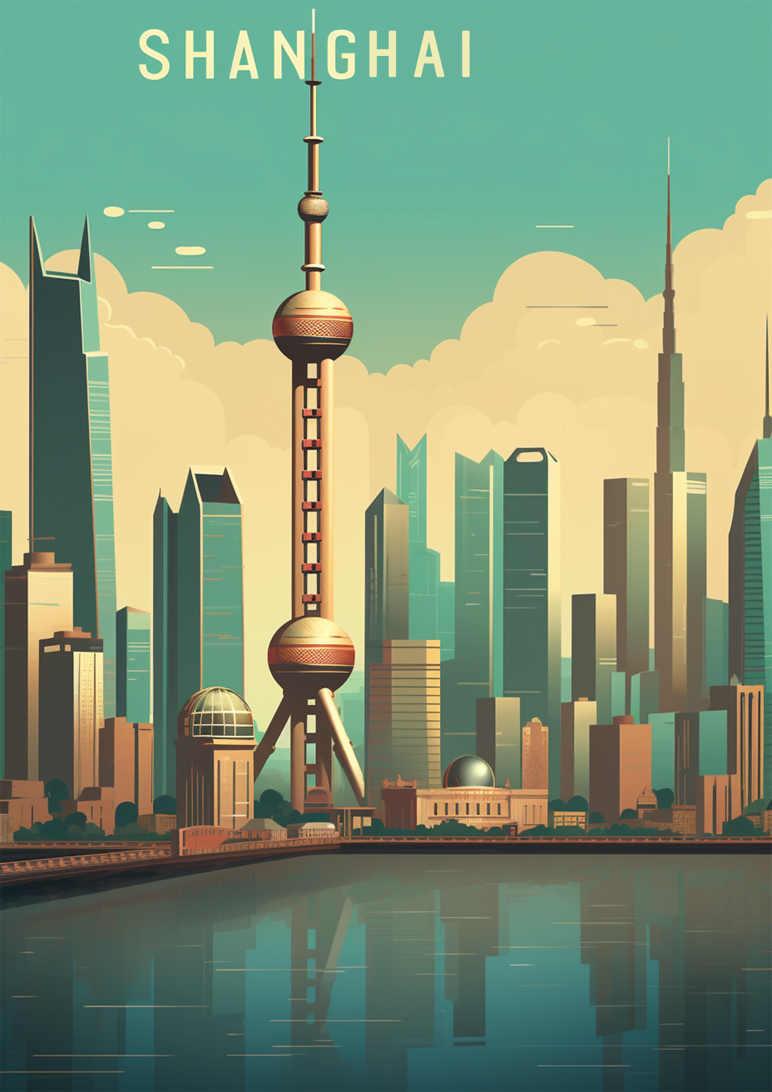 Shanghai, China Travel Poster