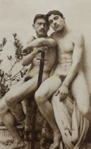 Arthur Schulz - Two male nudes with sword, 1900