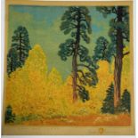 Gustave Baumann Pine and Aspen Print