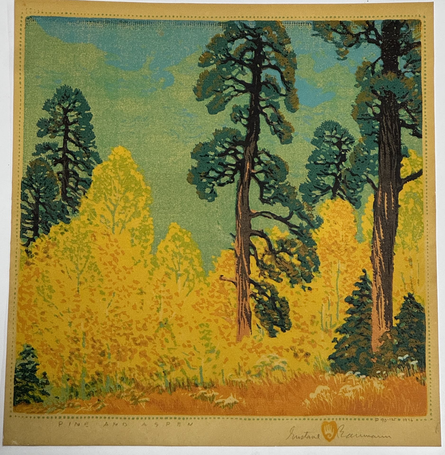Gustave Baumann Pine and Aspen Print