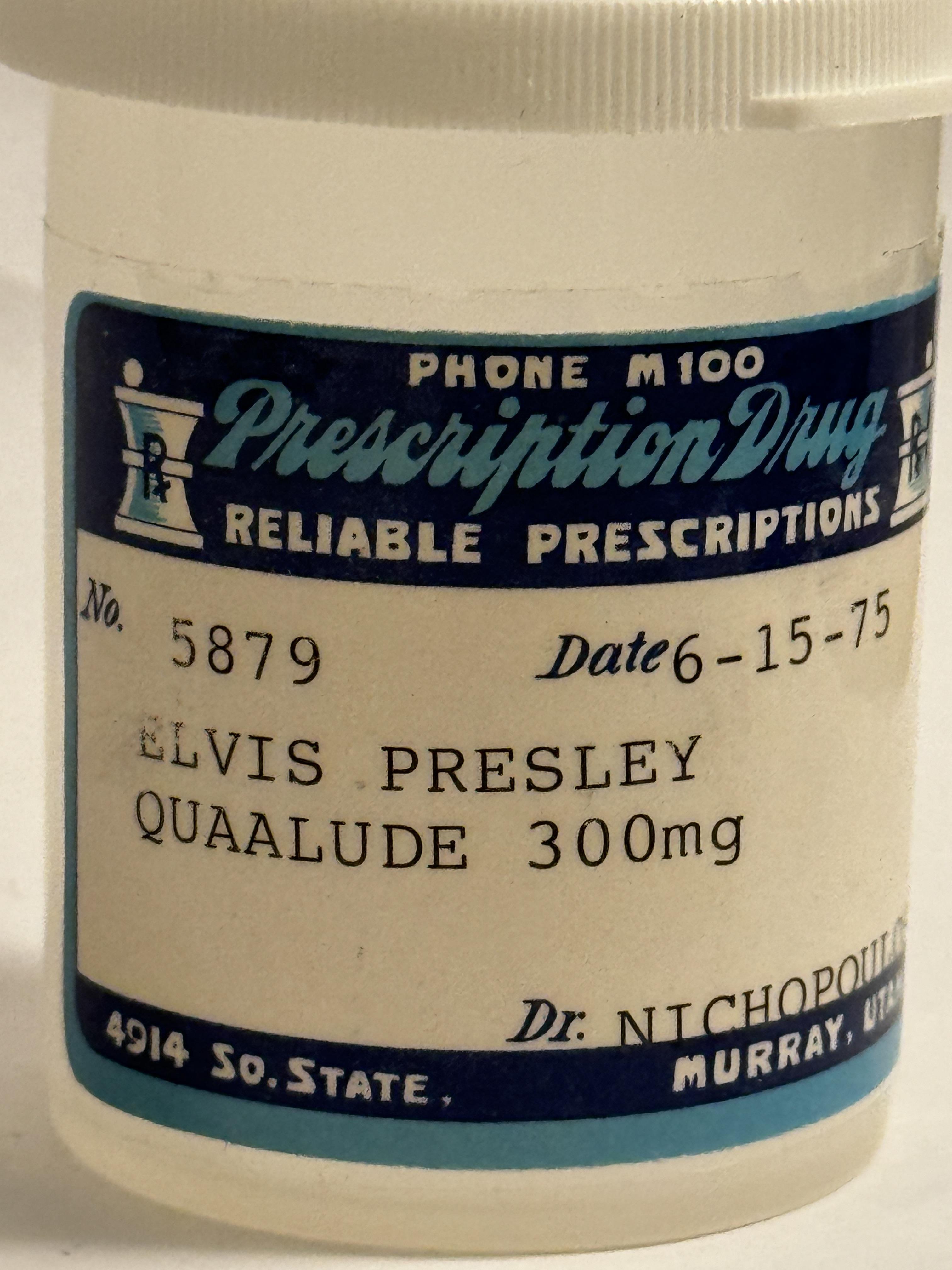 Elvis Presley QUAALUDE prescription bottle - Image 3 of 6