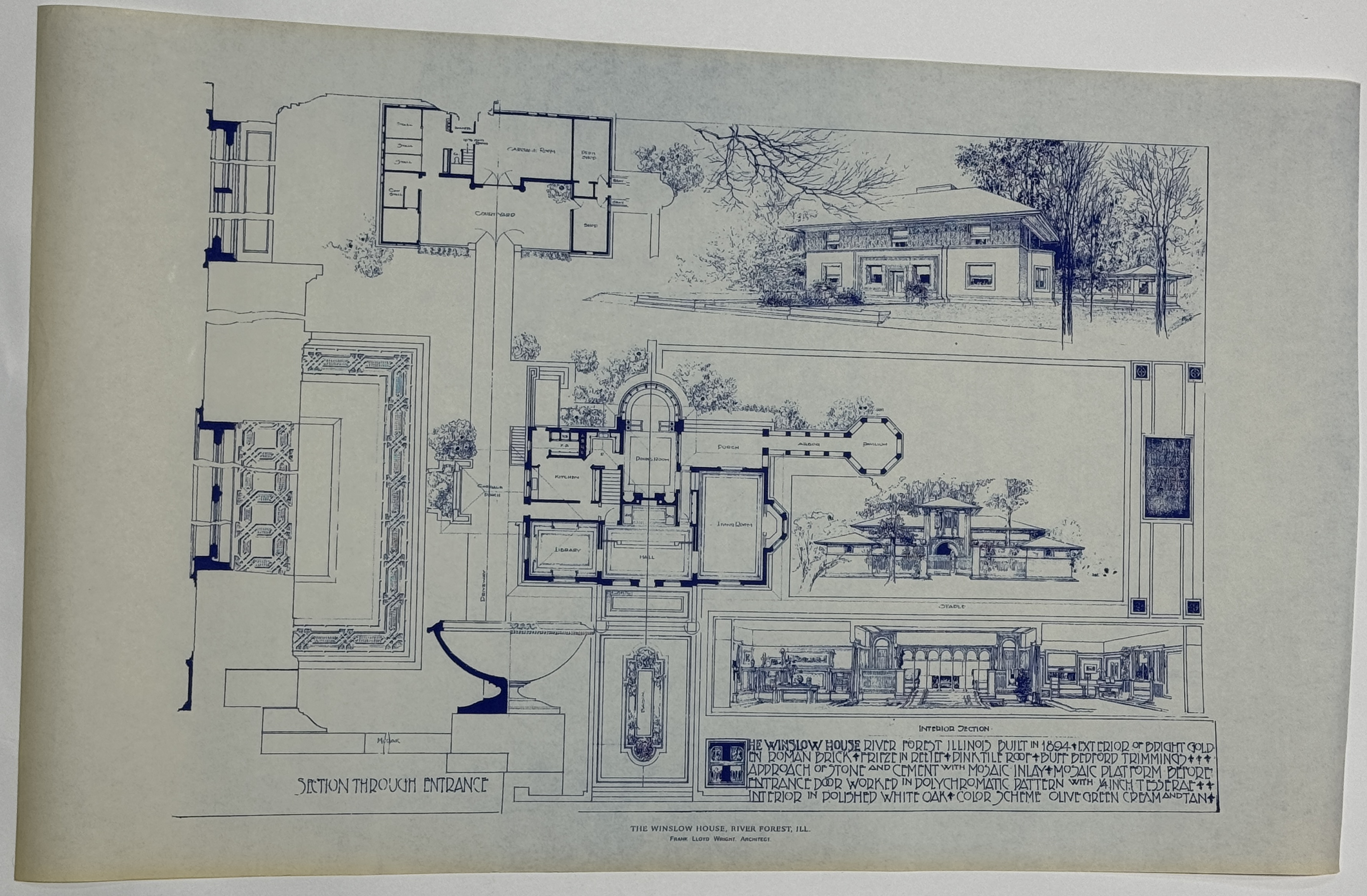 Frank Llyod Wright â€˜The Winslow Houseâ€™ blueprint