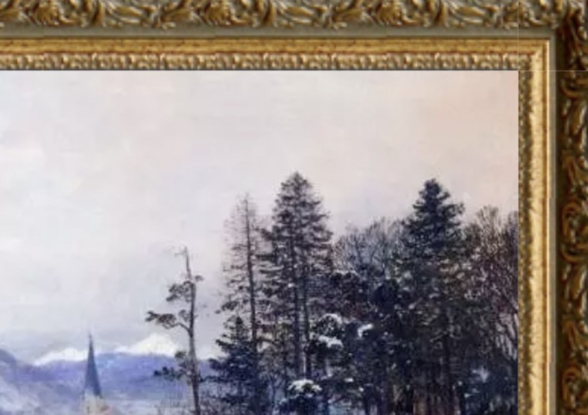 Anders Anderson Lundby "Hunter in a Winter Landscape" Oil Painting, After - Bild 2 aus 5