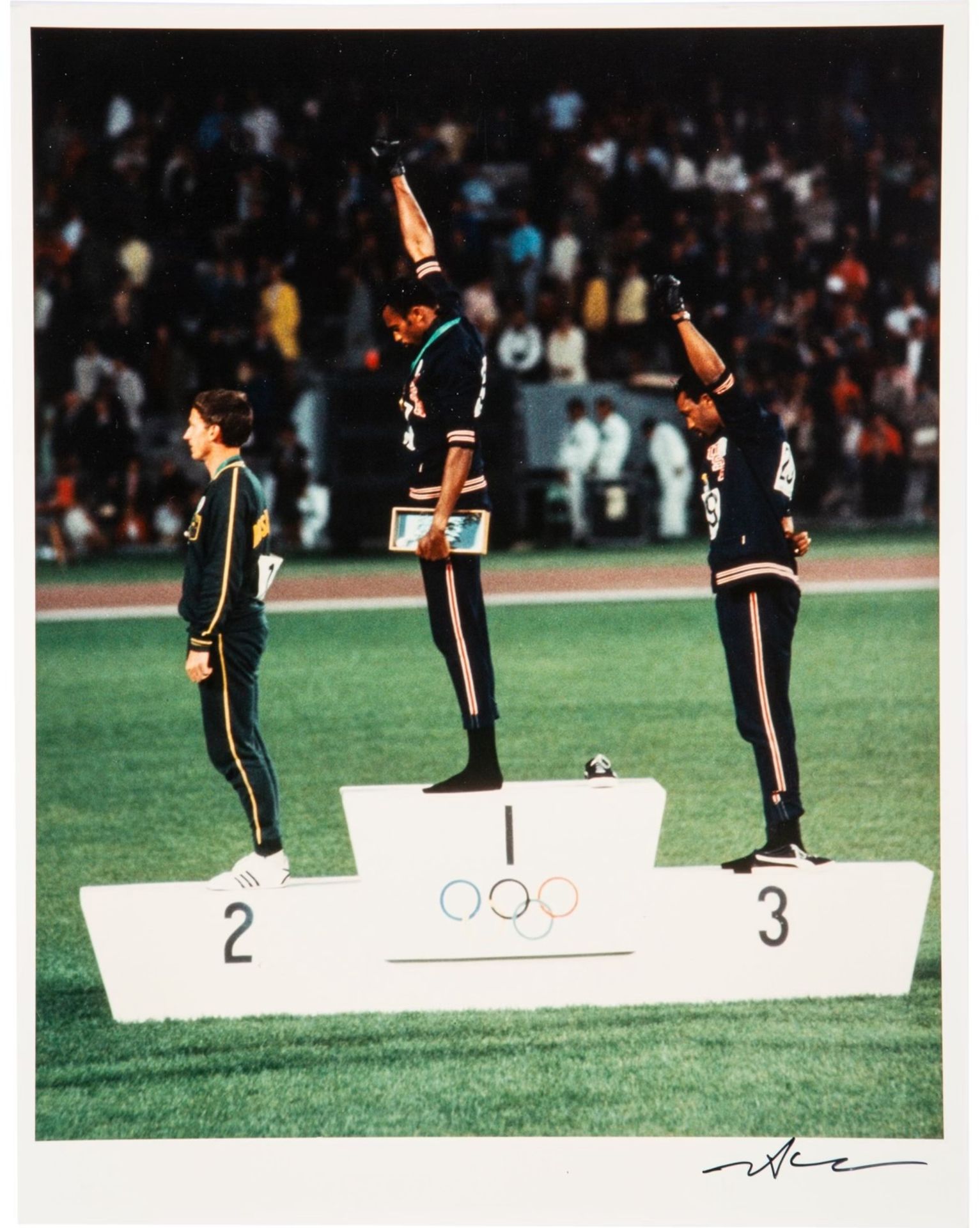 Neil Leifer (American, 1942- ) Black Power Salute on Olympic Medal Stand photograph
