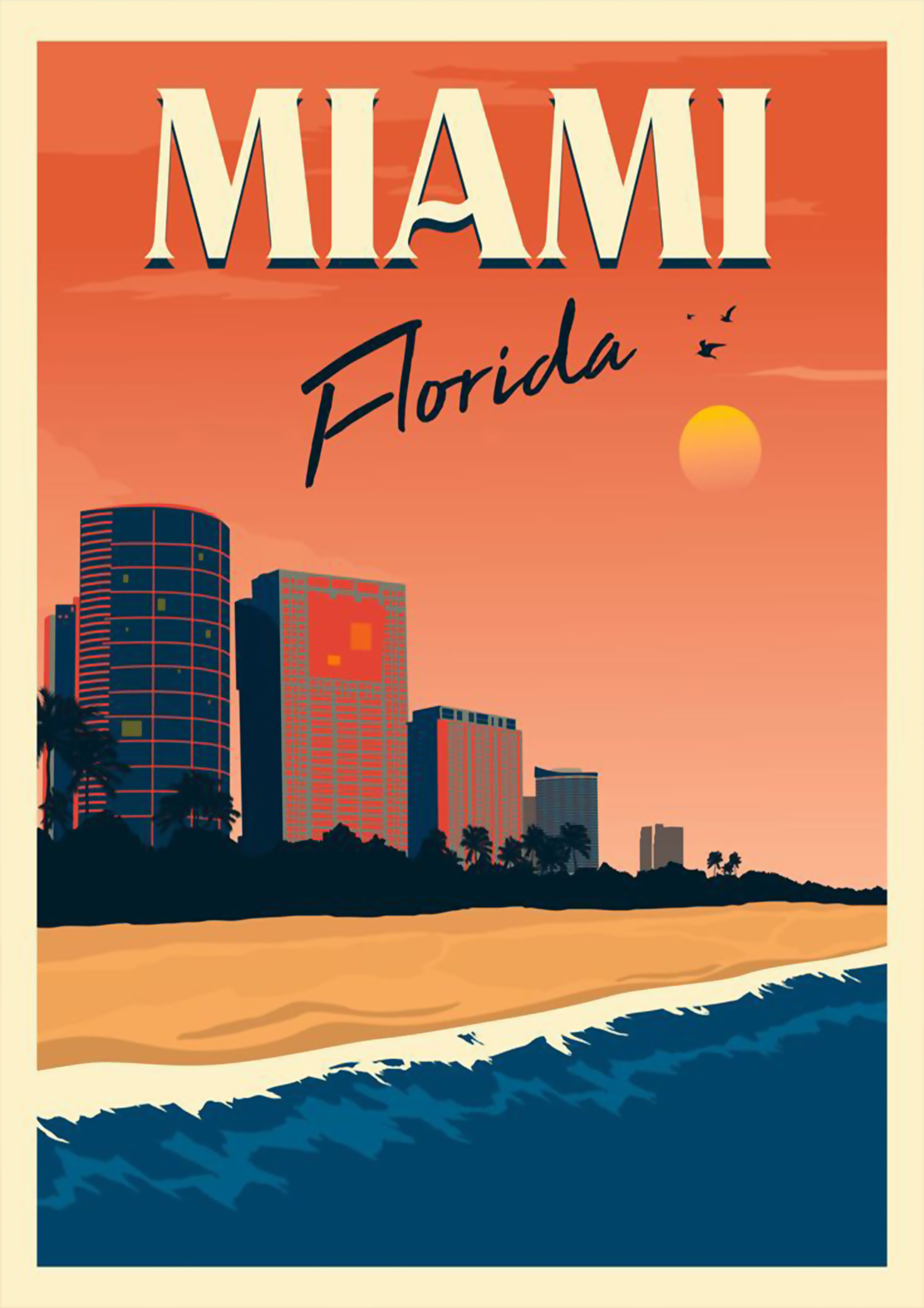 Miami, Florida Travel Poster