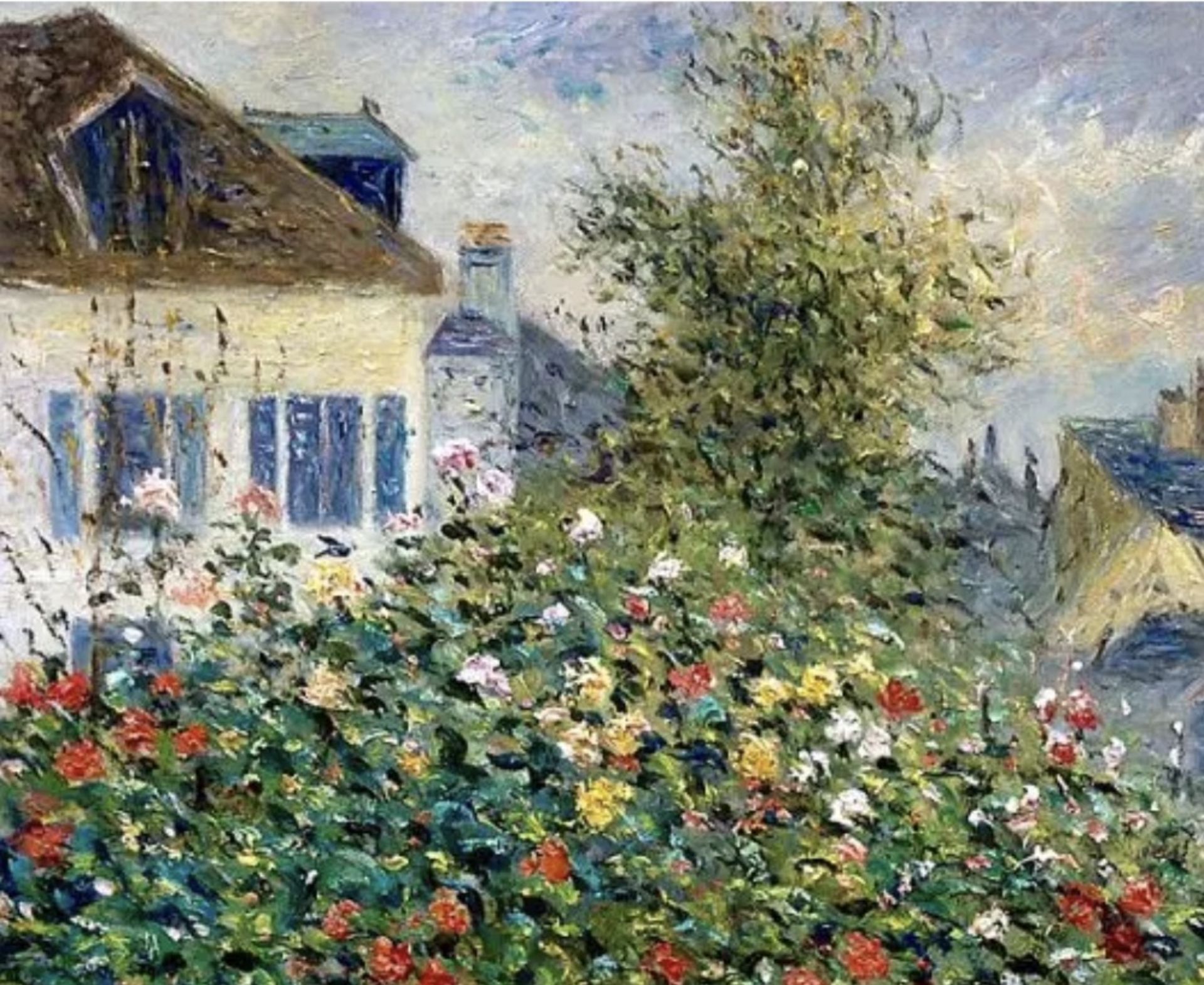 Pierre Auguste Renoir "Monet Painting in His Garden at Argenteuil, 1873" Oil Painting, After - Bild 2 aus 5