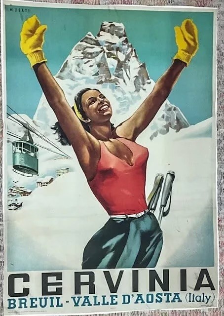 Musati Cervinia Italian Ski Poster