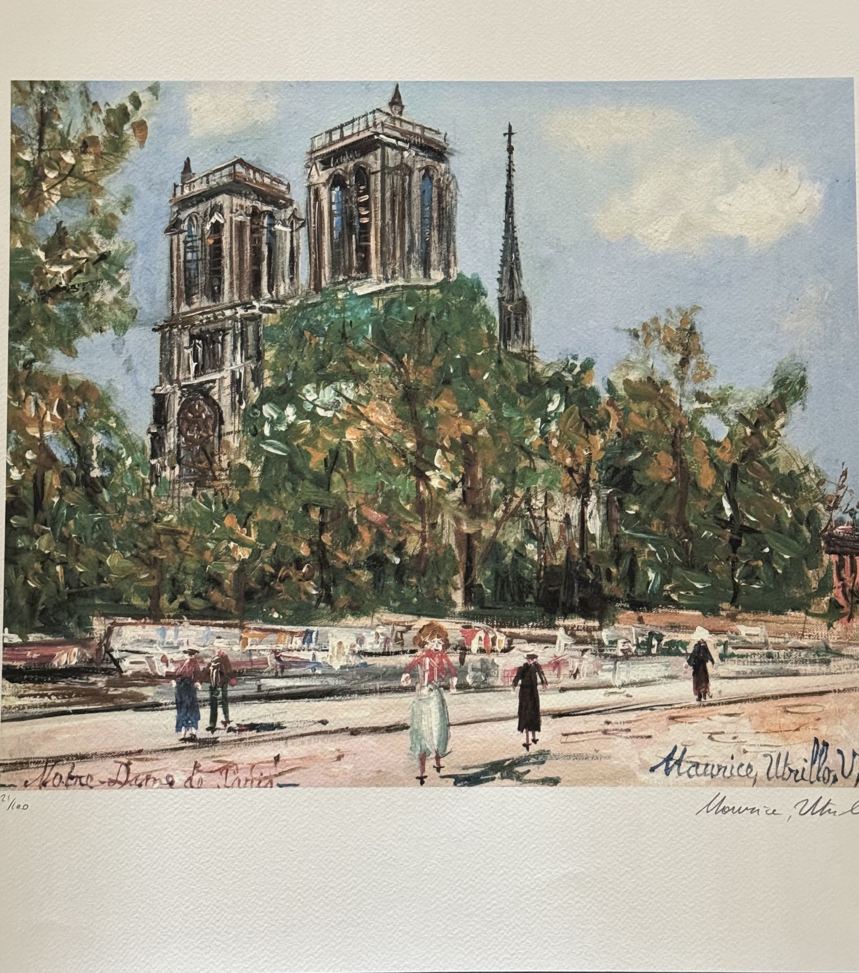 Maurice Utrillo offset lithograph pencil signed hand numbered - Bild 3 aus 5