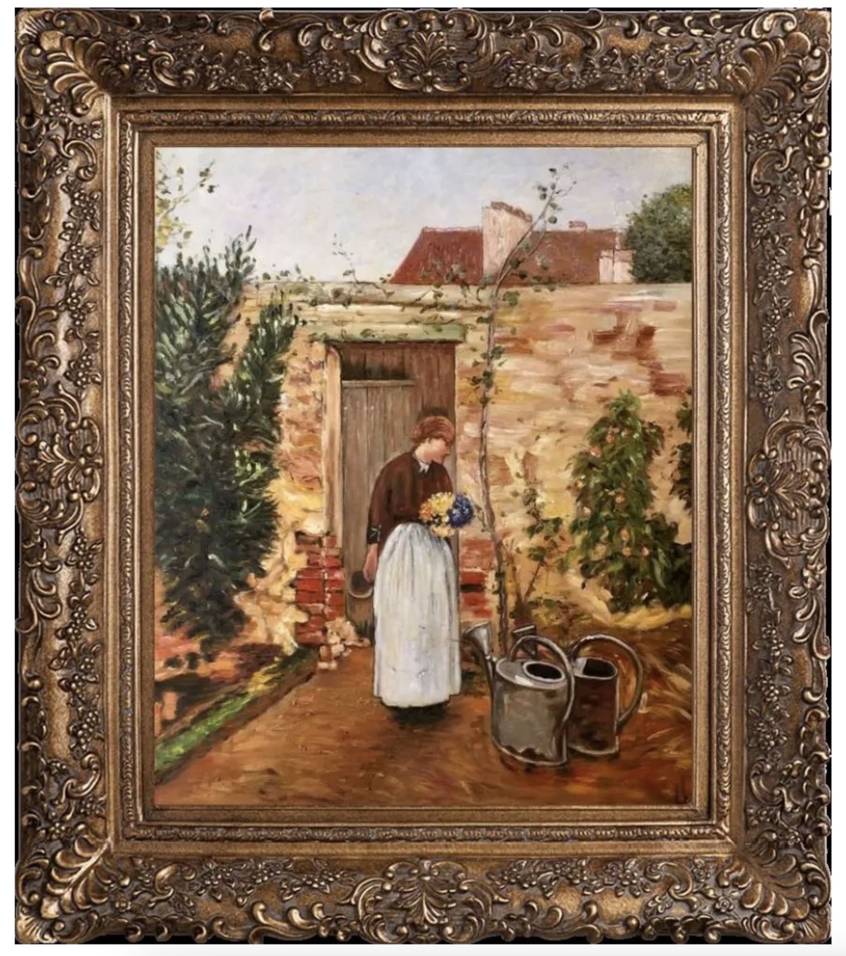 Childe Hassam "The Garden Door, 1888" Oil Painting, After