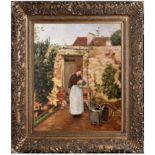 Childe Hassam "The Garden Door, 1888" Oil Painting, After