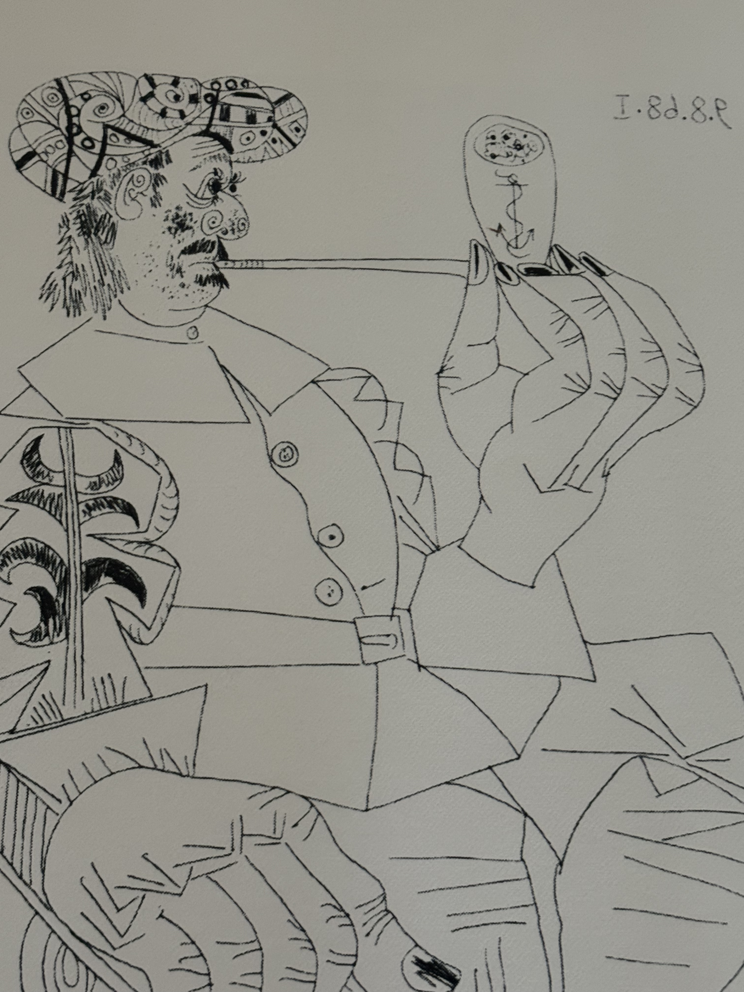 Pablo Picasso offset lithograph plate signed hand numbered - Image 3 of 6
