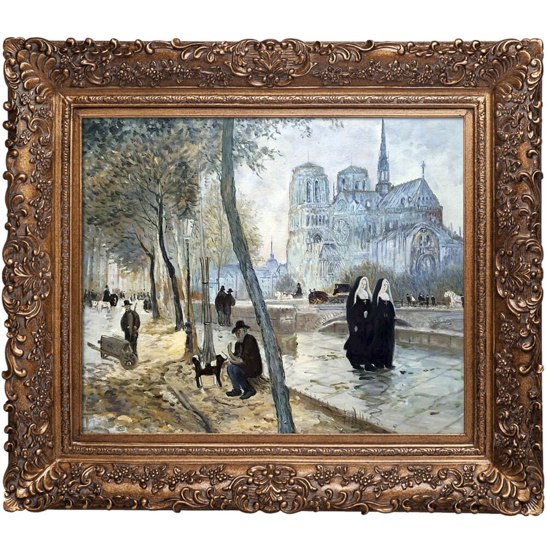 Jean Francois Raffaelli "Notre Dame de Paris" Oil Painting, After