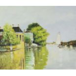 Claude Monet "Houses on the Achterzaan, 1871" Oil Painting, After