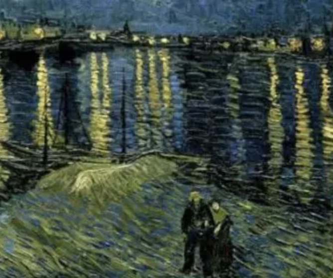 Vincent Van Gogh "Starry Night Over the Rhone" Oil Painting, After - Image 4 of 5