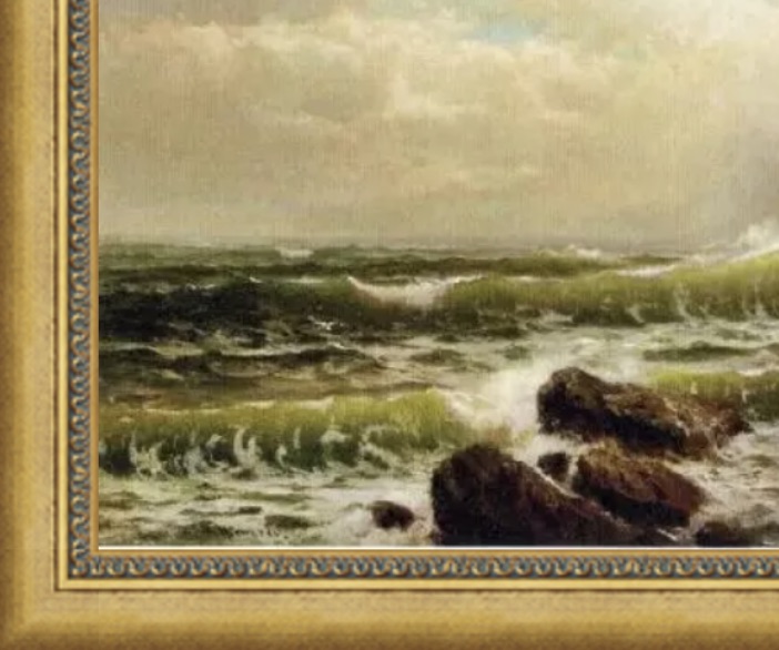 William Trost Richards "Cliffs of Dover" Oil Painting, After - Image 4 of 5