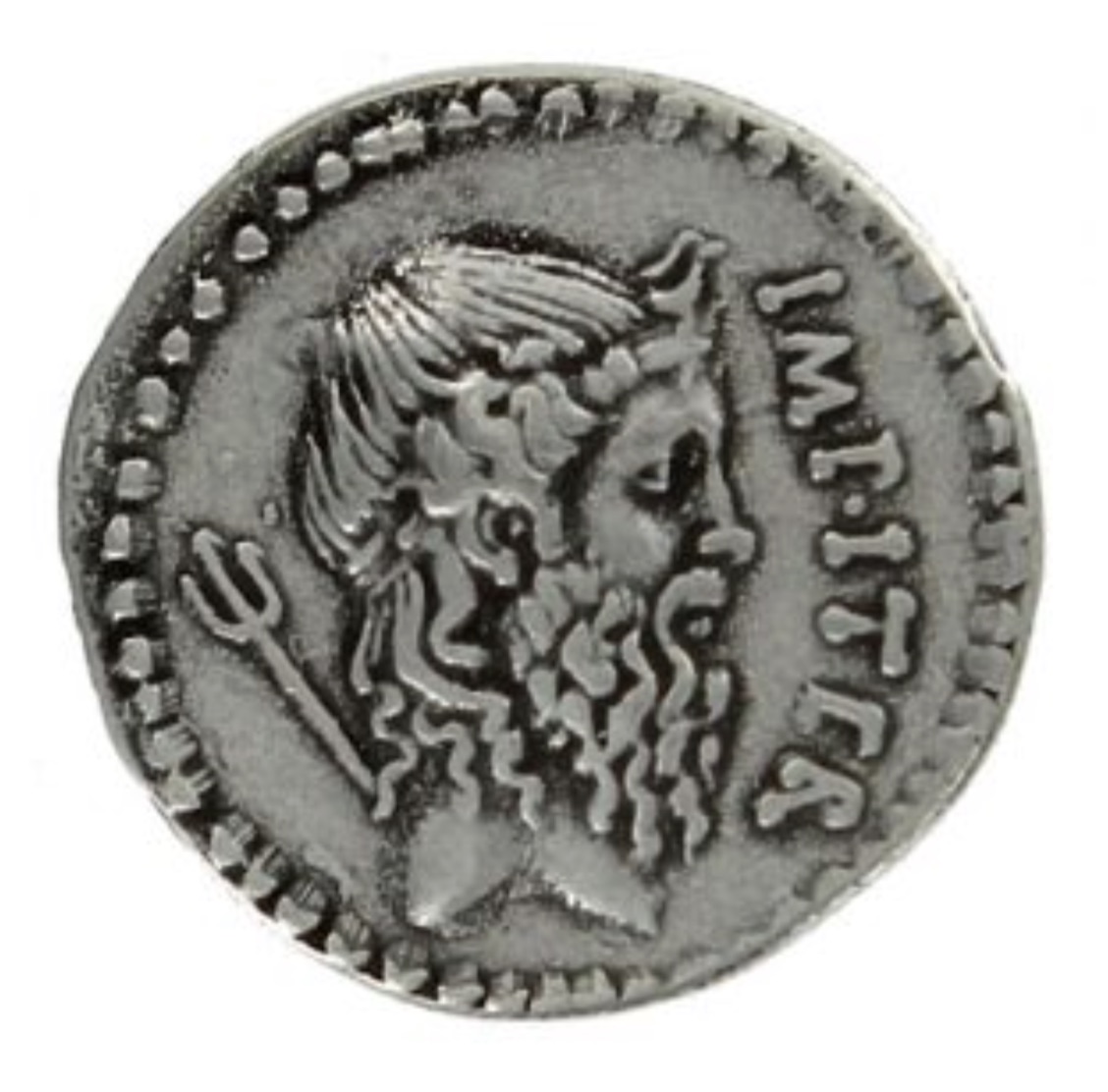 Roman Denarius, Sextus Popey Neptune 37 B.C. Coin