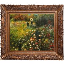 Pierre Auguste Renoir "Woman with a Parasol in a Garden, 1875" Oil Painting, After