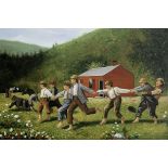 Winslow Homer "Snap the Whip, 1872" Oil Painting, After