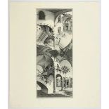 M.C. Escher "Up and Down" Etching