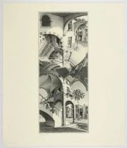 M.C. Escher "Up and Down" Etching