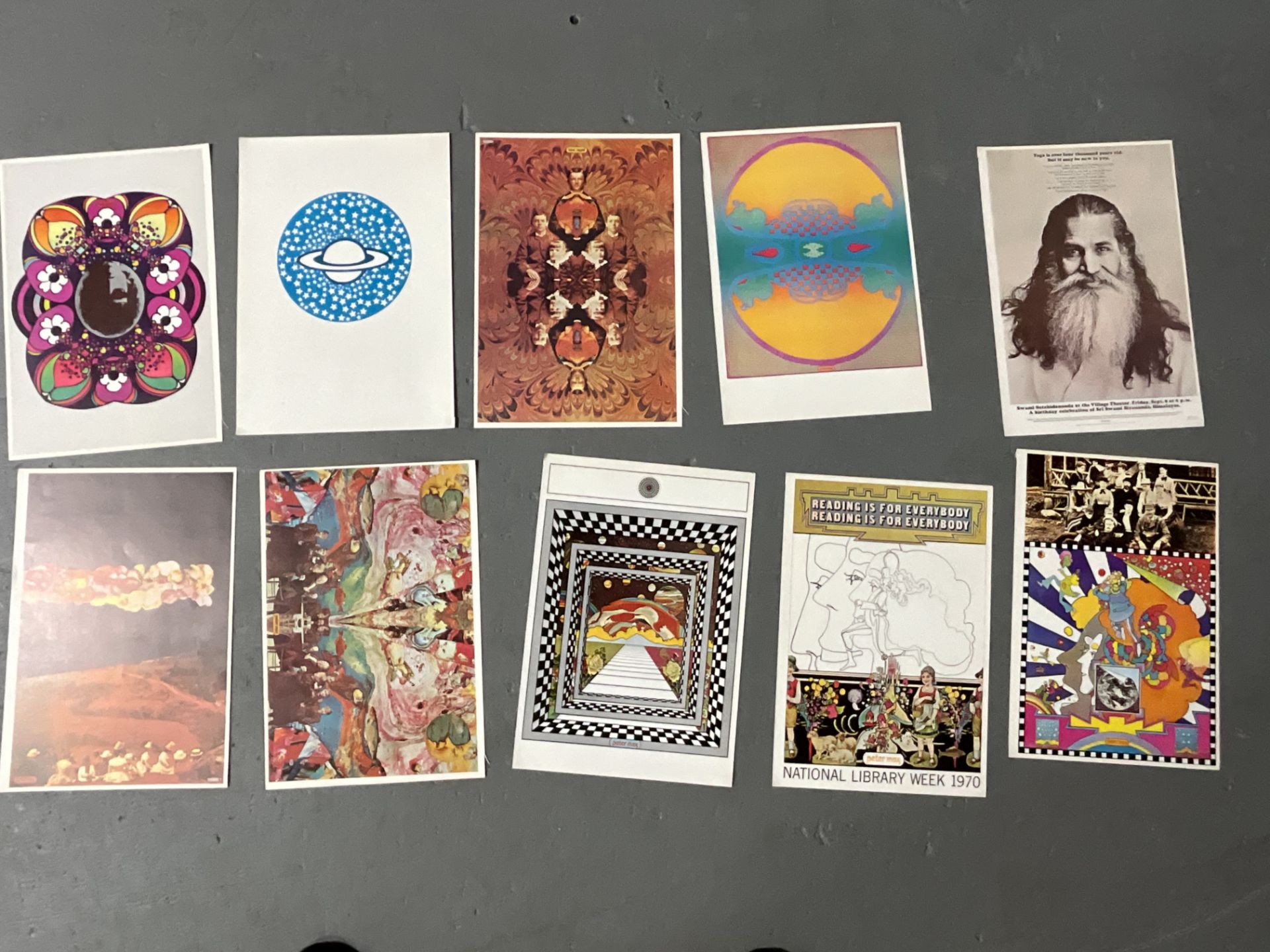 Grouping of 10 vintage 1970â€™s Peter Max posters