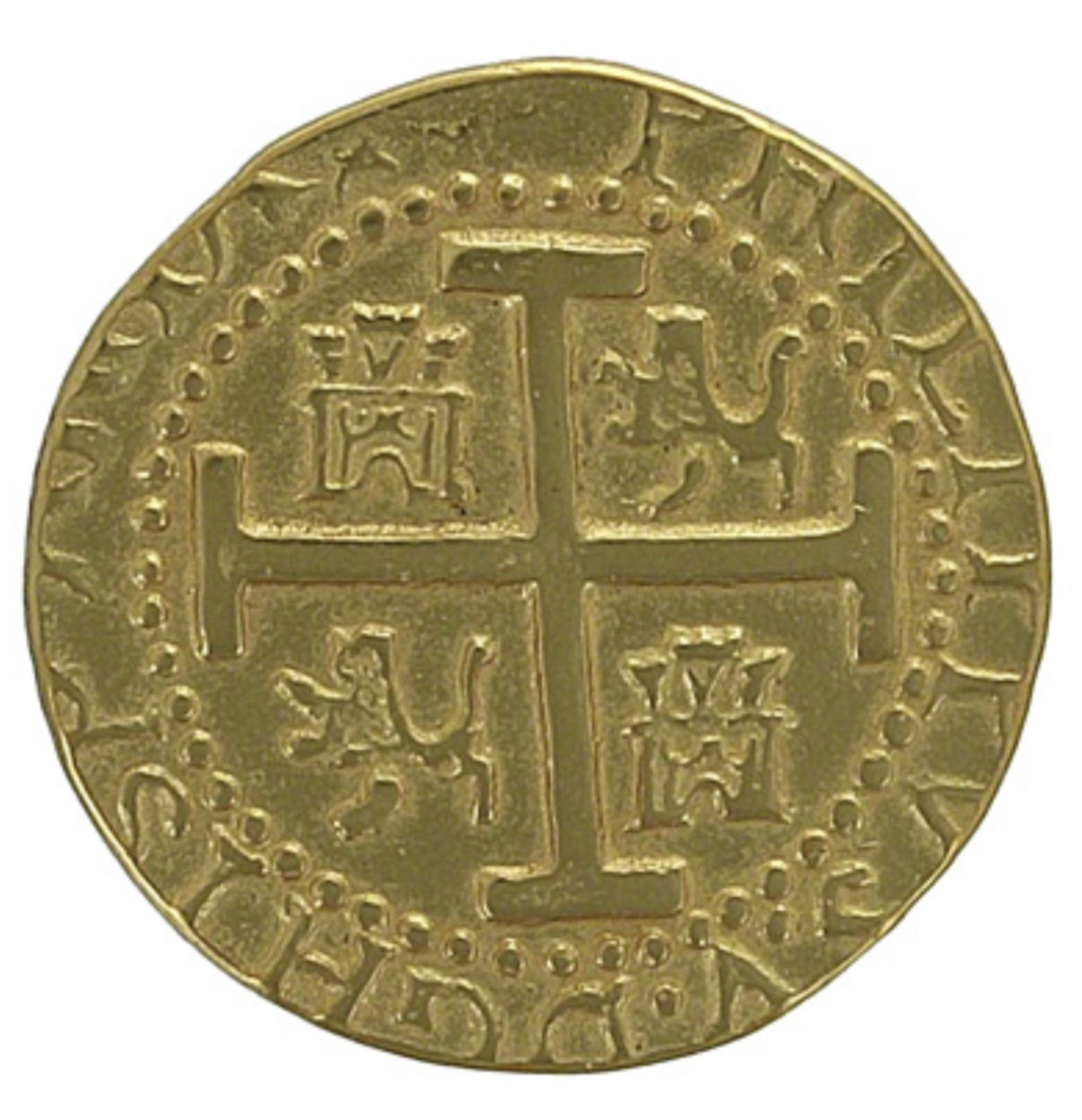 Lima Peru Four Escudos Spanish Gold Cob Coin - Bild 2 aus 2