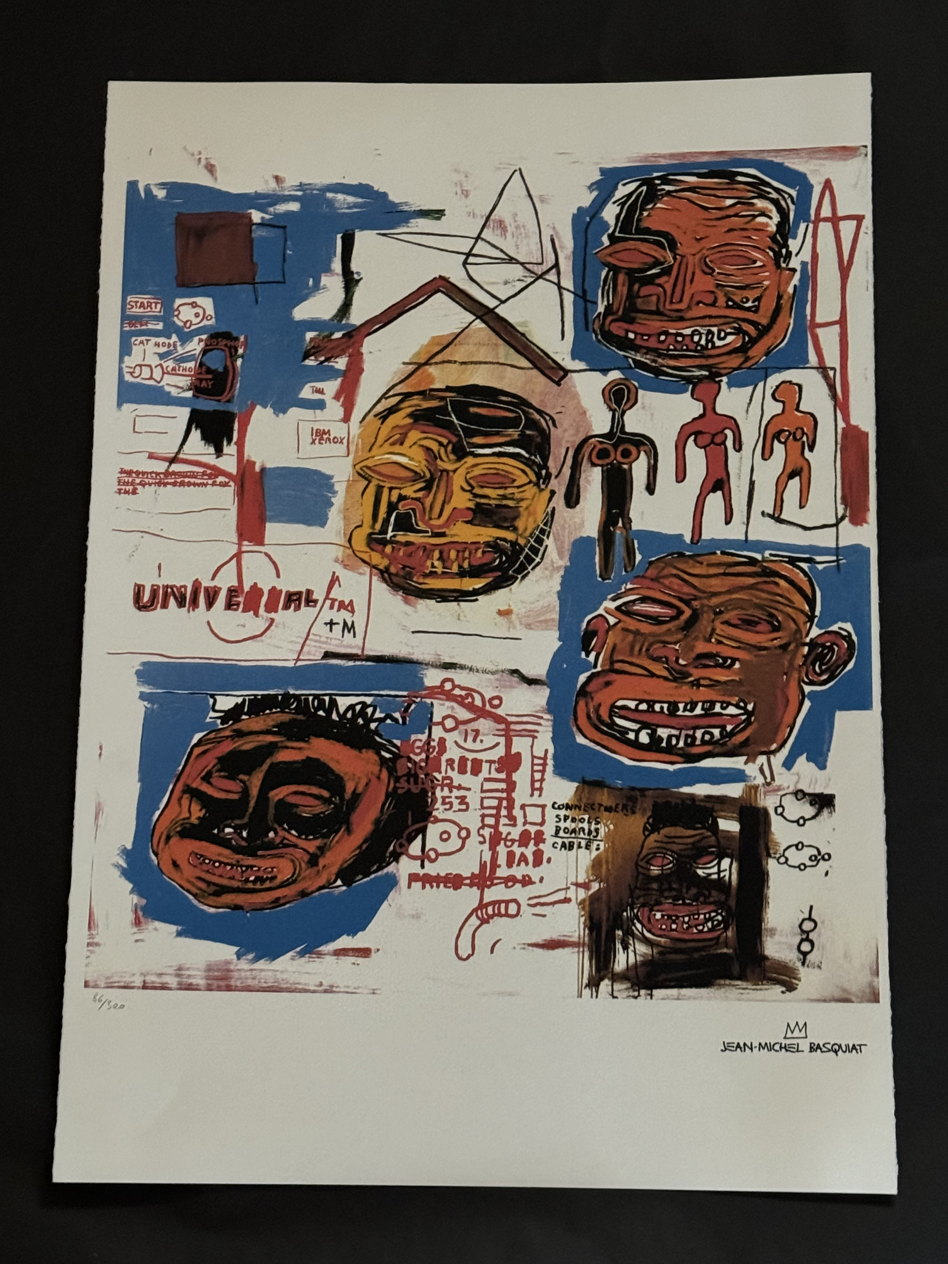 Jean Michel Basquiat offset lithograph plate signed hand numbered