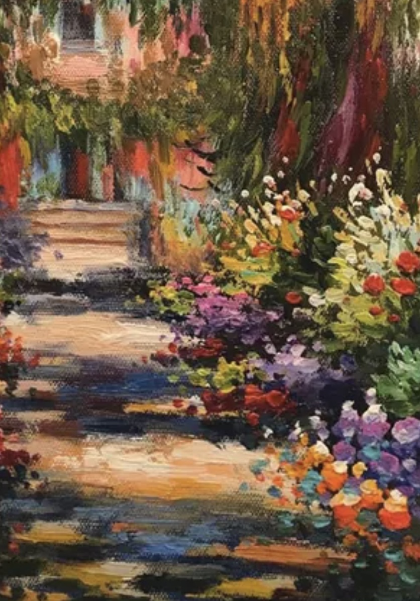 Claude Monet "Garden Path at Giverny, 1902" Oil Painting, After - Image 4 of 6