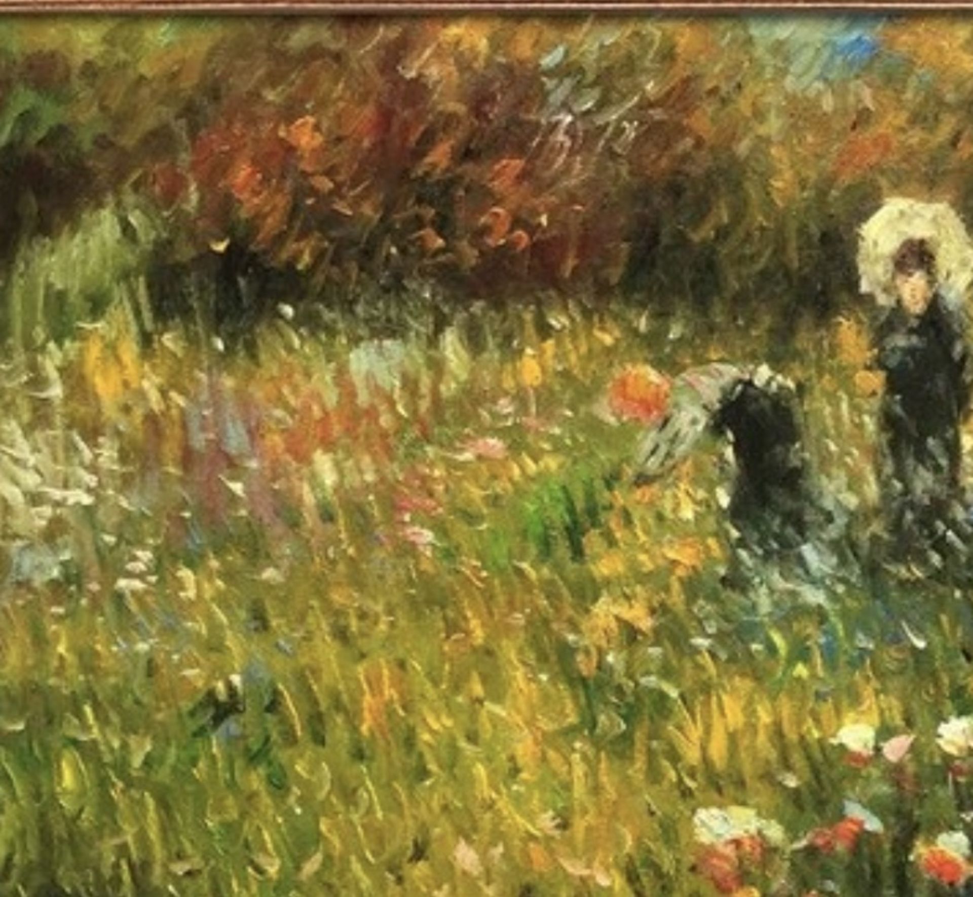Pierre Auguste Renoir "Woman with a Parasol in a Garden, 1875" Oil Painting, After - Image 3 of 6