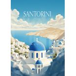 Santorini Travel Poster