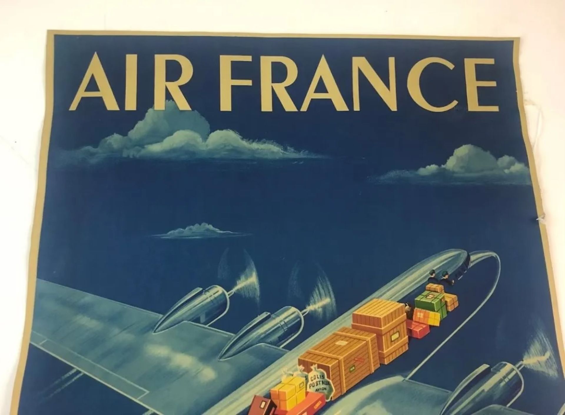 Badia Vilato - Air France Vintage Lithograph on Linen - Bild 2 aus 5