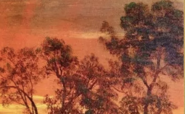 Albert Bierstadt "Sunset over the River" Oil Painting, After - Image 3 of 5