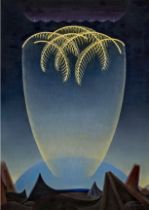 Agnes Pelton "Messengers, 1932" Offset Lithograph