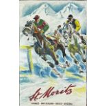 Hugo Laubi St. Moritz Swiss Horse Racing Poster