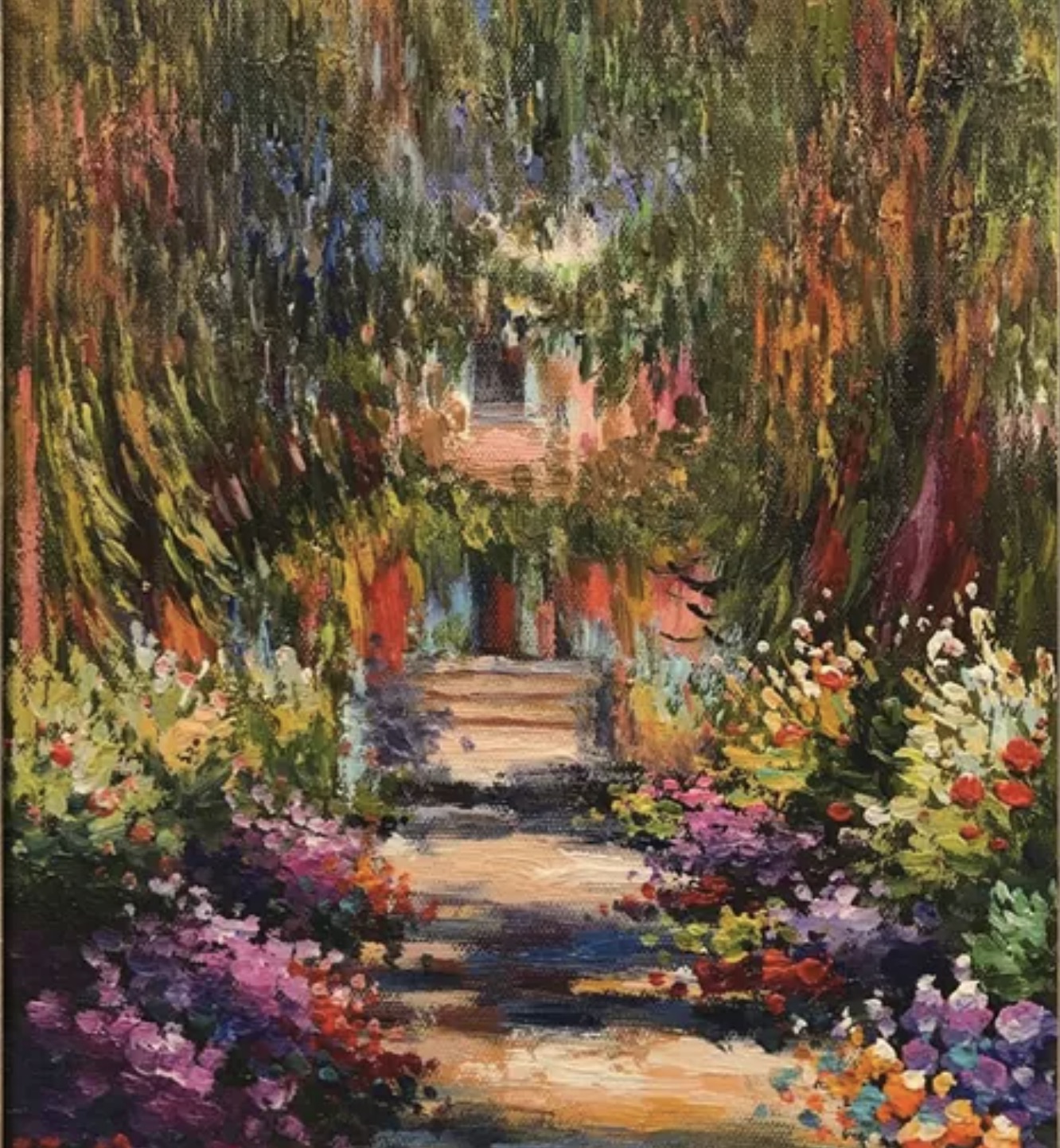 Claude Monet "Garden Path at Giverny, 1902" Oil Painting, After - Image 5 of 6