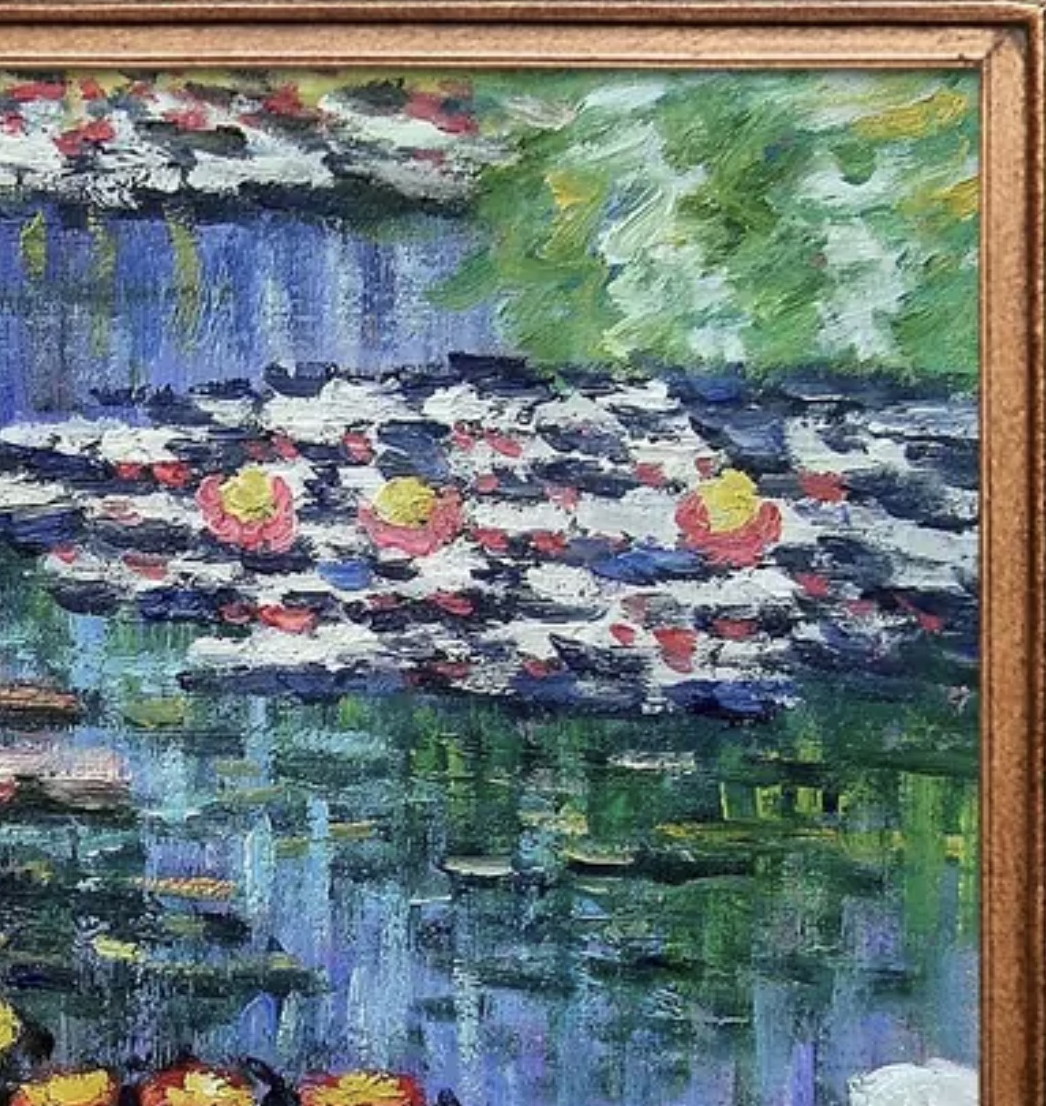 Claude Monet "Water Lilies" Oil Painting, After - Image 4 of 6