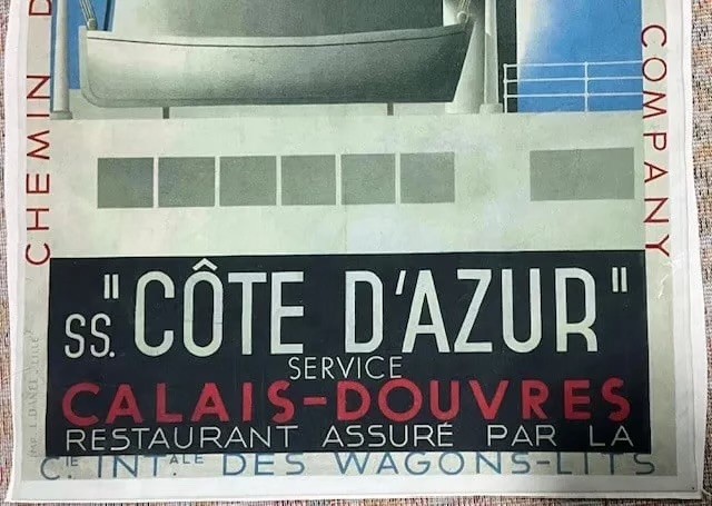 A.M. Cassandre Cote D'Azur Cruise Travel Poster - Image 3 of 4