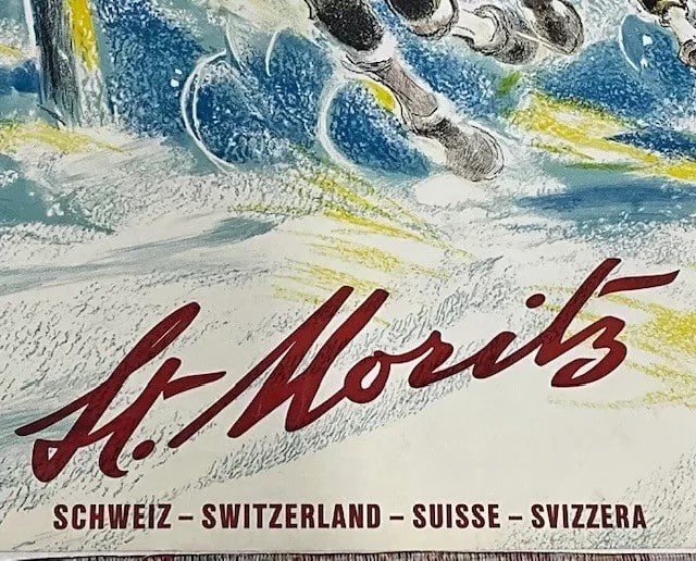 Hugo Laubi St. Moritz Swiss Horse Racing Poster - Image 2 of 4
